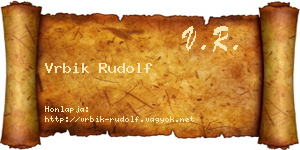 Vrbik Rudolf névjegykártya
